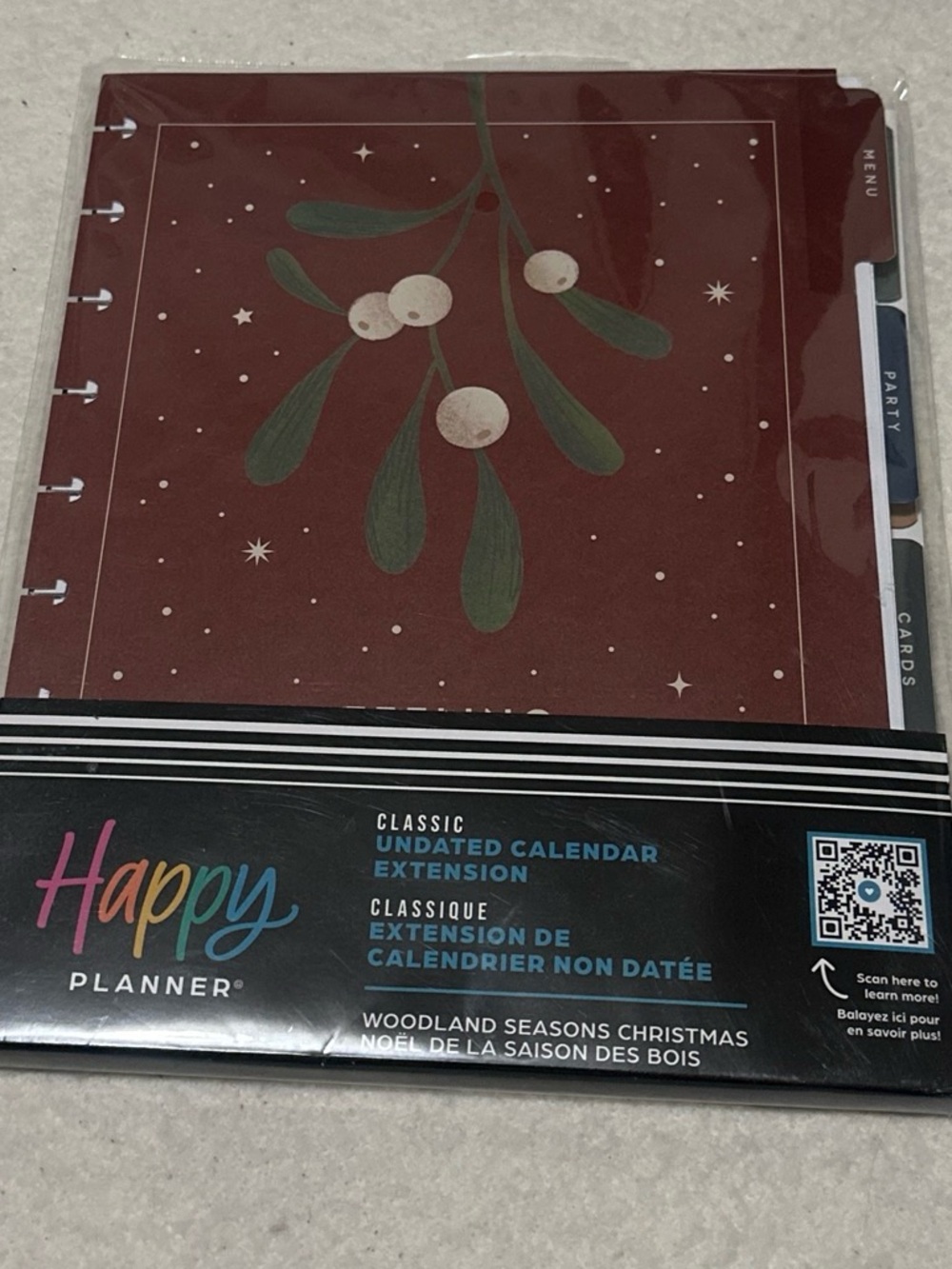 Happy Planner Woodland Seasons Christmas Undated Calendar Extension - Red